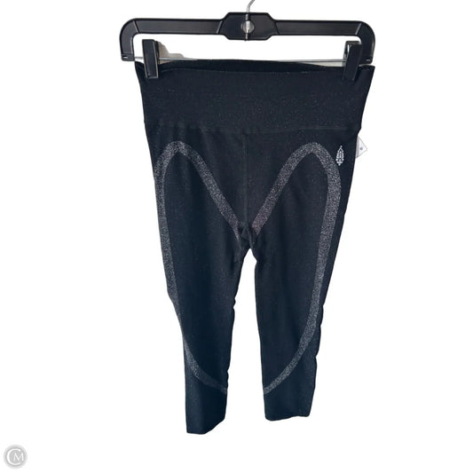 Athletic Leggings By Free People In Black & Silver, Size: 8