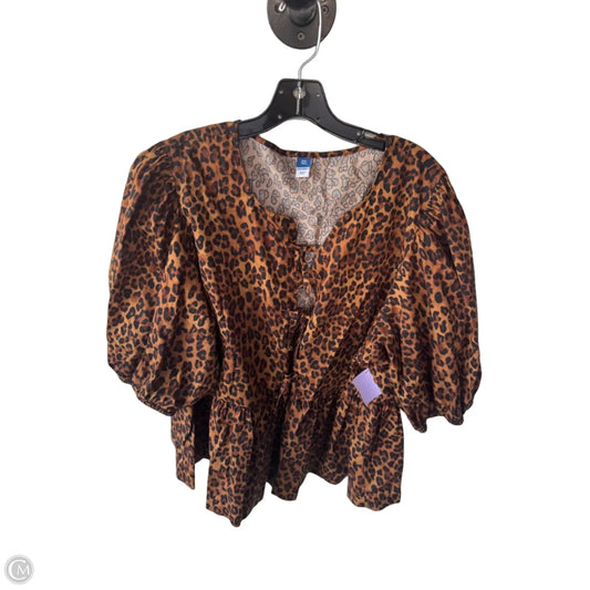 Top Short Sleeve By Old Navy In Animal Print, Size: Xxl