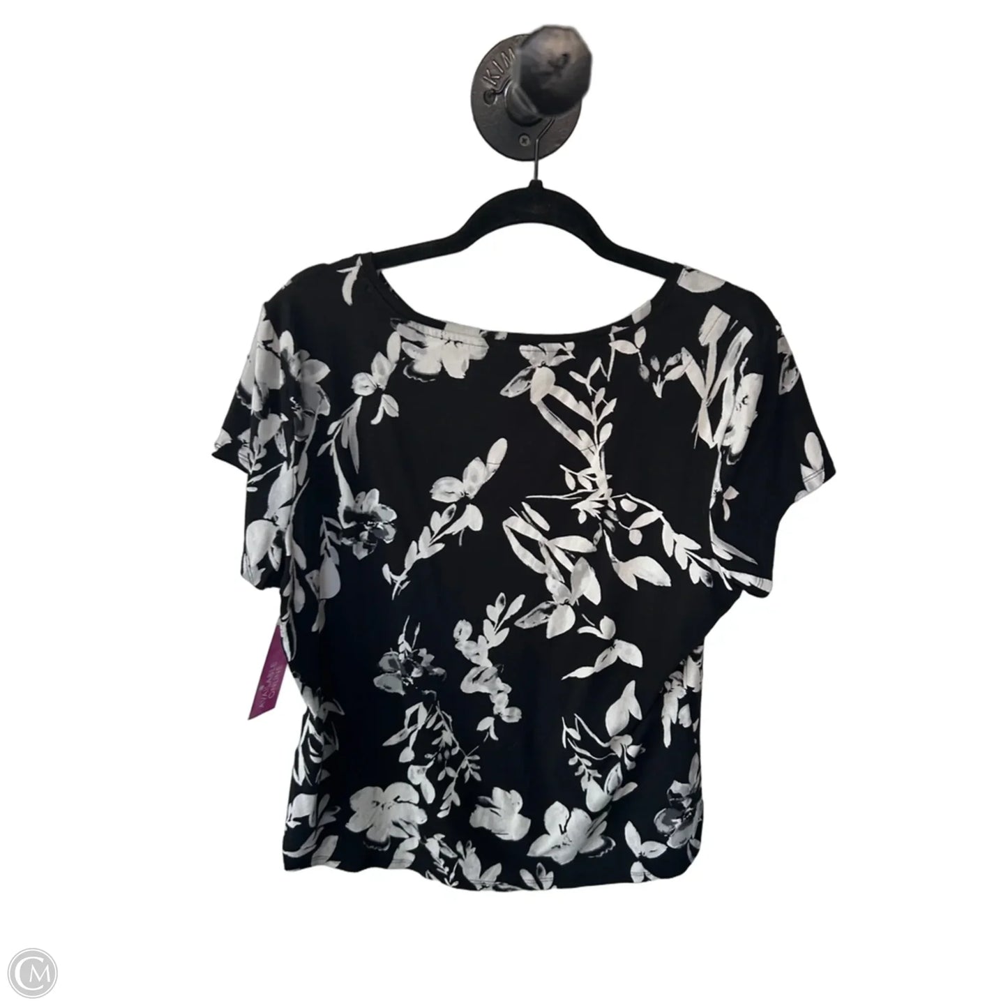 Top Short Sleeve By White House Black Market In Black & Grey, Size: Xl