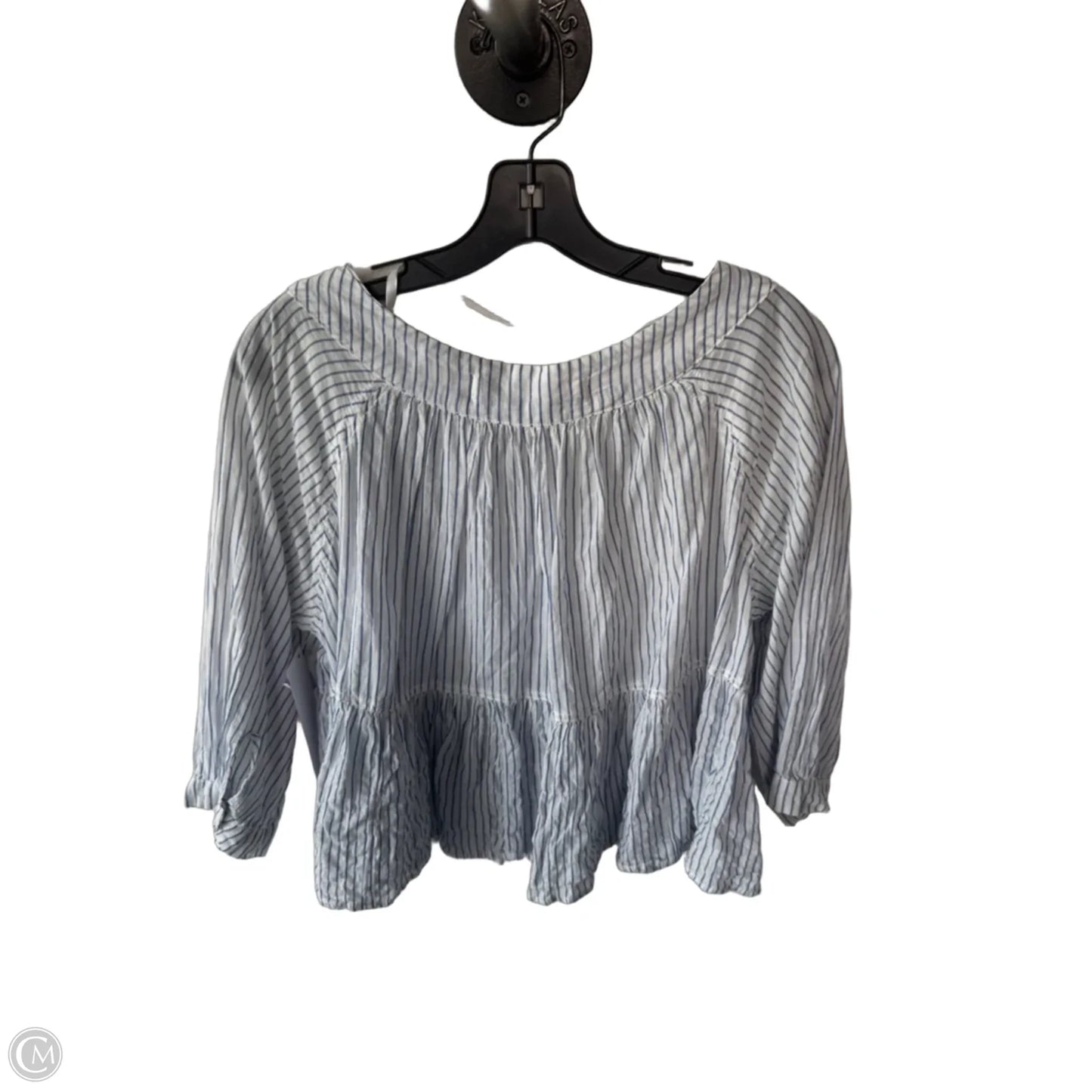 Top 3/4 Sleeve By We The Free In Blue & White, Size: S