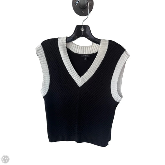 Vest Sweater By Talbots In Black & White, Size: M