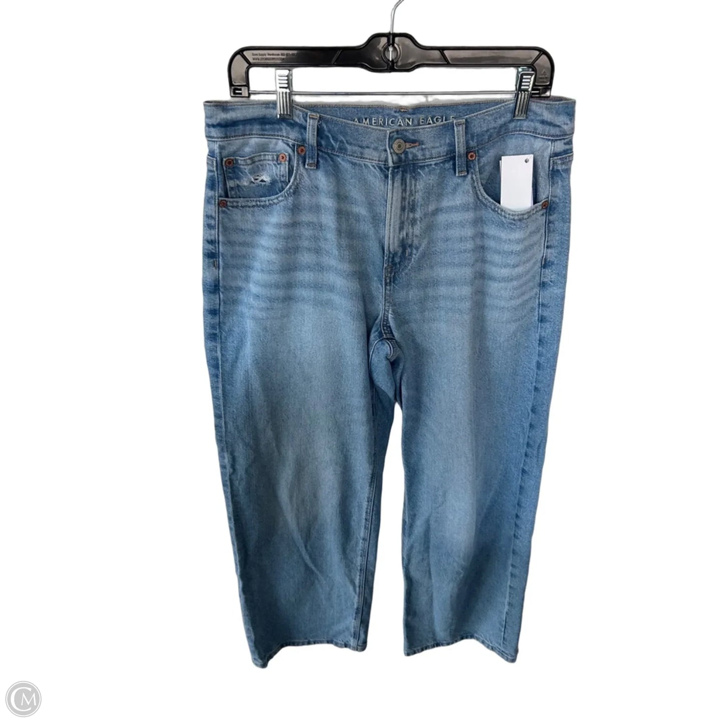 Jeans Straight By American Eagle In Blue Denim, Size: 8