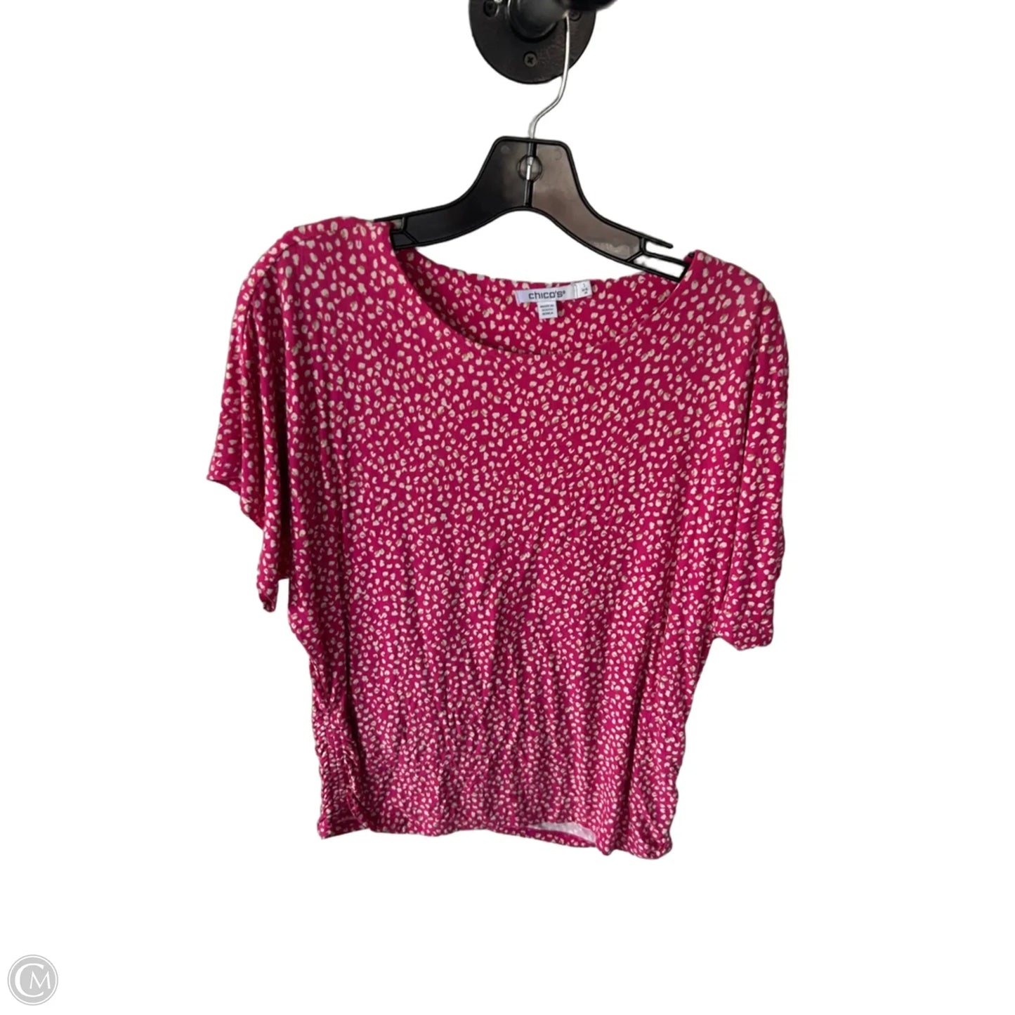 Top Short Sleeve By Chicos In Pink & Tan, Size: M