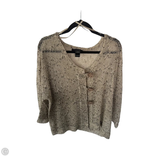 Cardigan By Ali Miles In Tan, Size: Xl