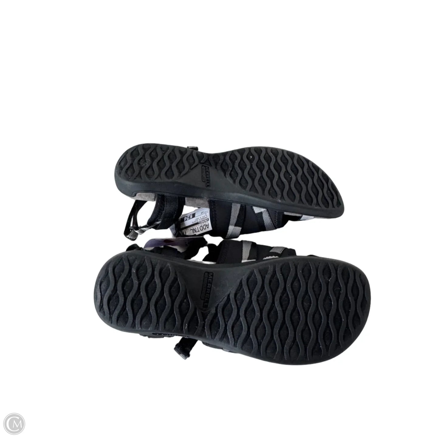Sandals Flats By Merrell In Black & Grey, Size: 10