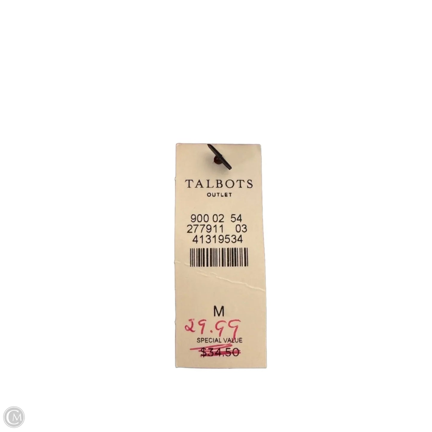 Top Long Sleeve Basic By Talbots In Blue & White, Size: M