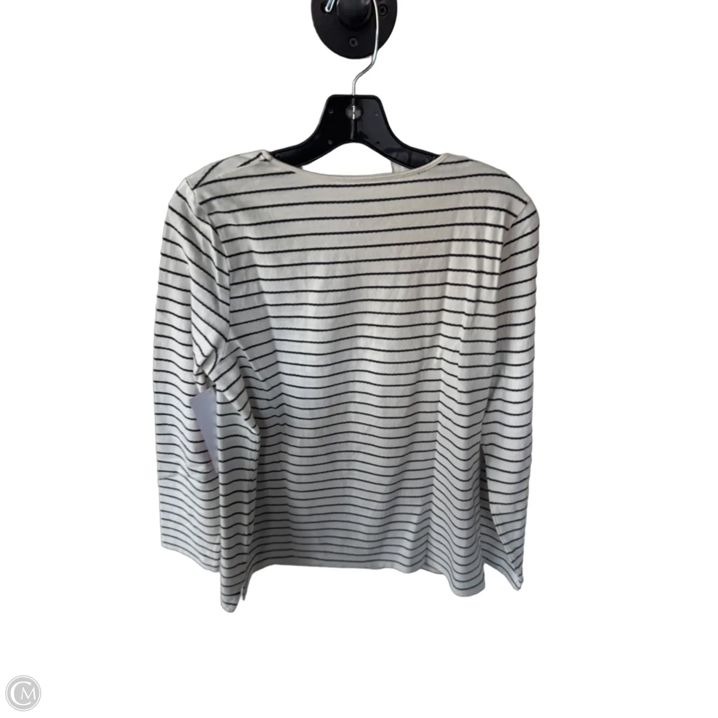 Top Long Sleeve Basic By Talbots In Black & Cream, Size: M
