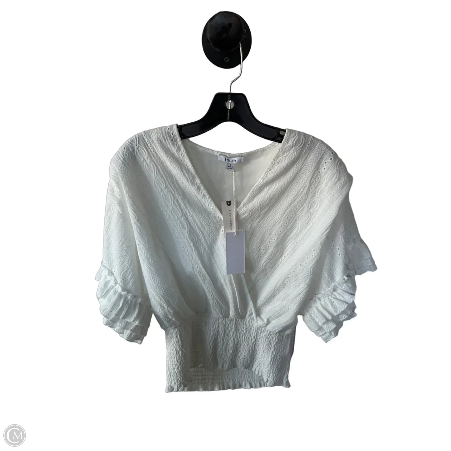 Top Short Sleeve By Cmb In White, Size: S