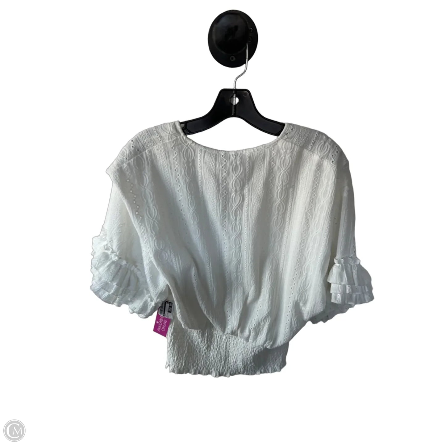 Top Short Sleeve By Cmb In White, Size: S