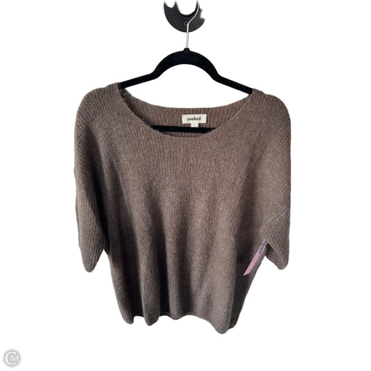 Sweater Short Sleeve By Cmc In Brown, Size: S