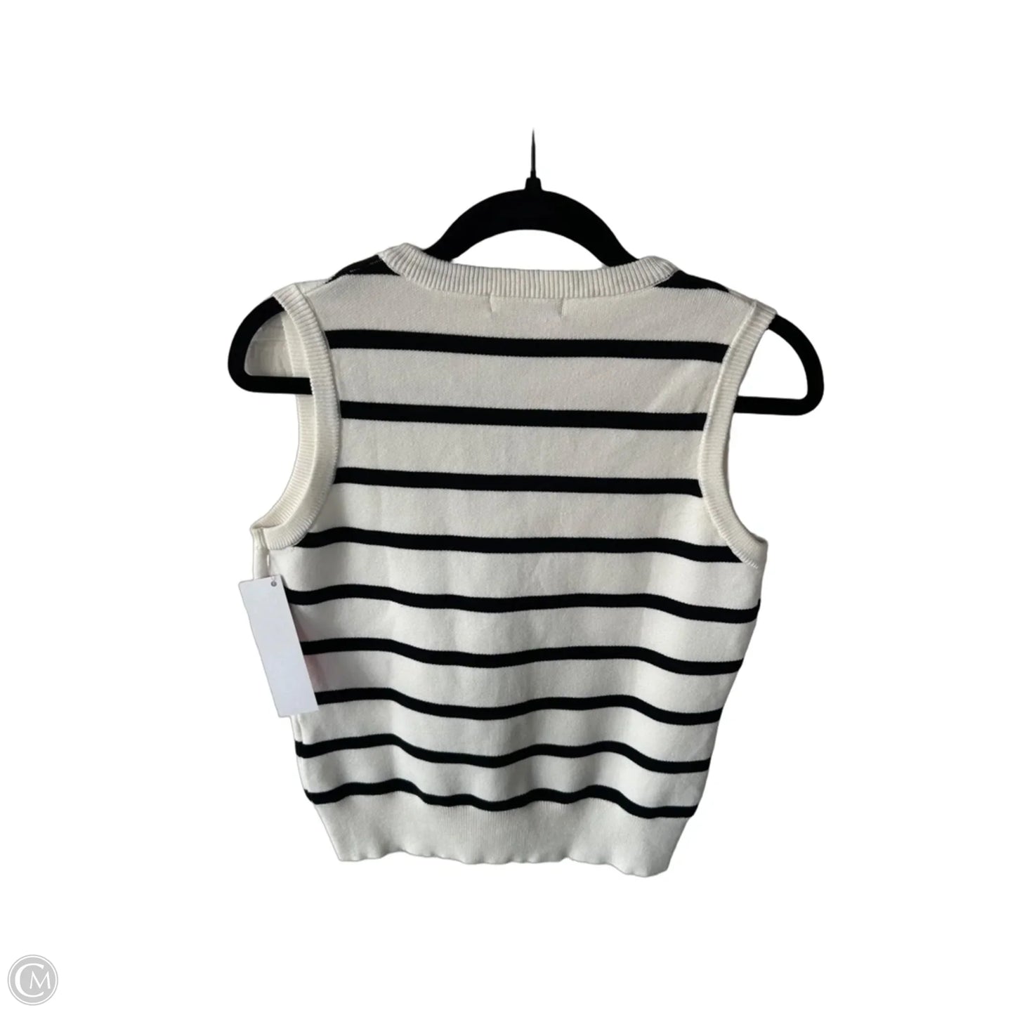 Vest Sweater By Cme In Black & White, Size: S