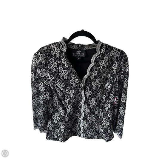 Top Sleeveless By Alex Evenings In Black & Grey, Size: M