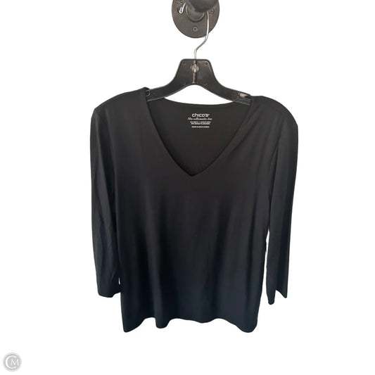 Top 3/4 Sleeve Basic By Chicos In Black, Size: M