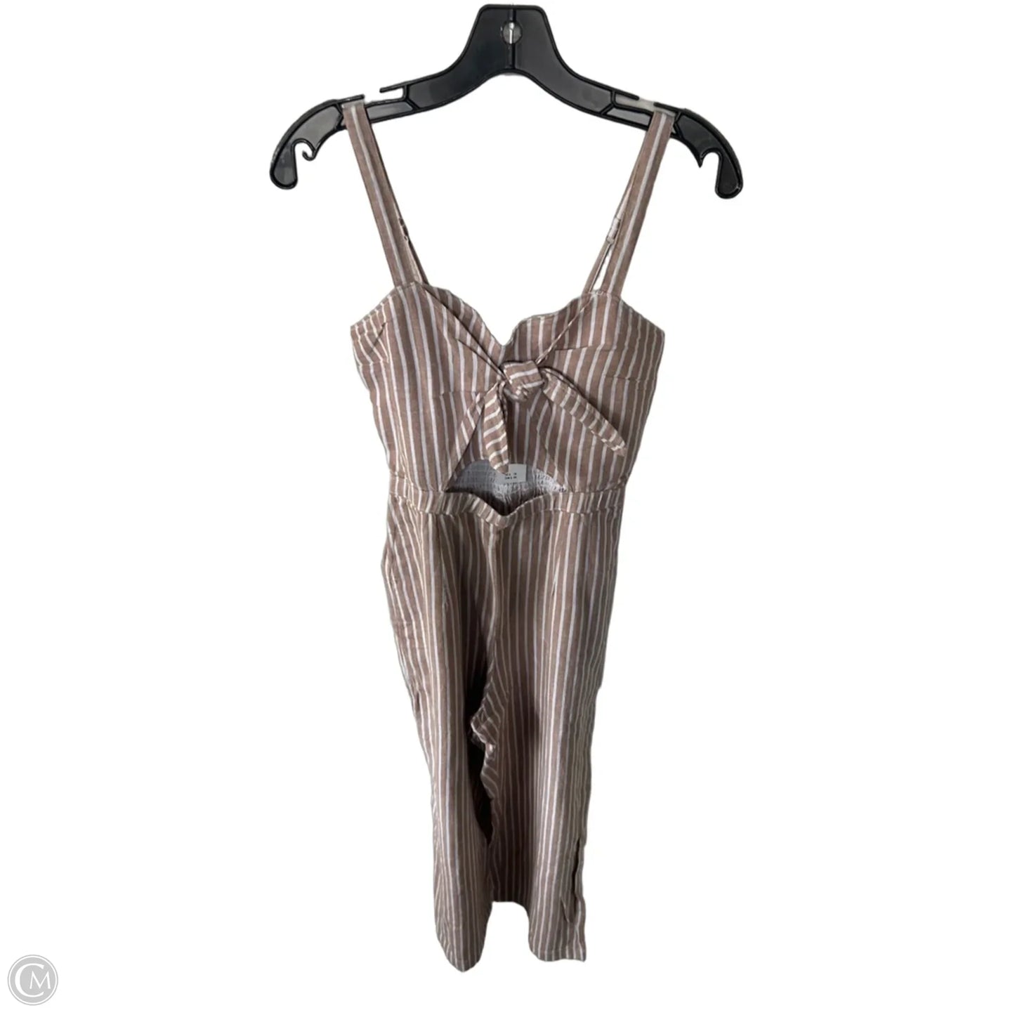 Jumpsuit By Abercrombie And Fitch In Tan & White, Size: M