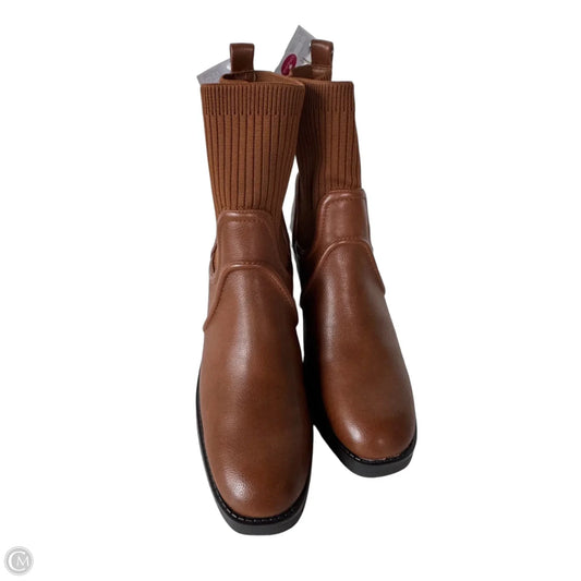 Boots Mid-calf Heels By Bare Traps In Brown, Size: 10