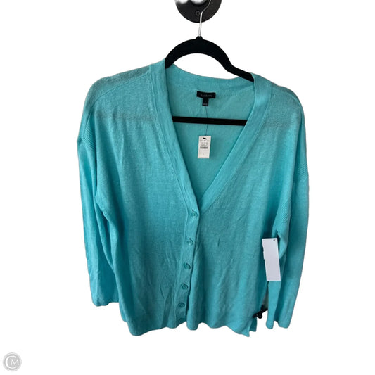 Sweater Cardigan By Talbots In Blue, Size: L