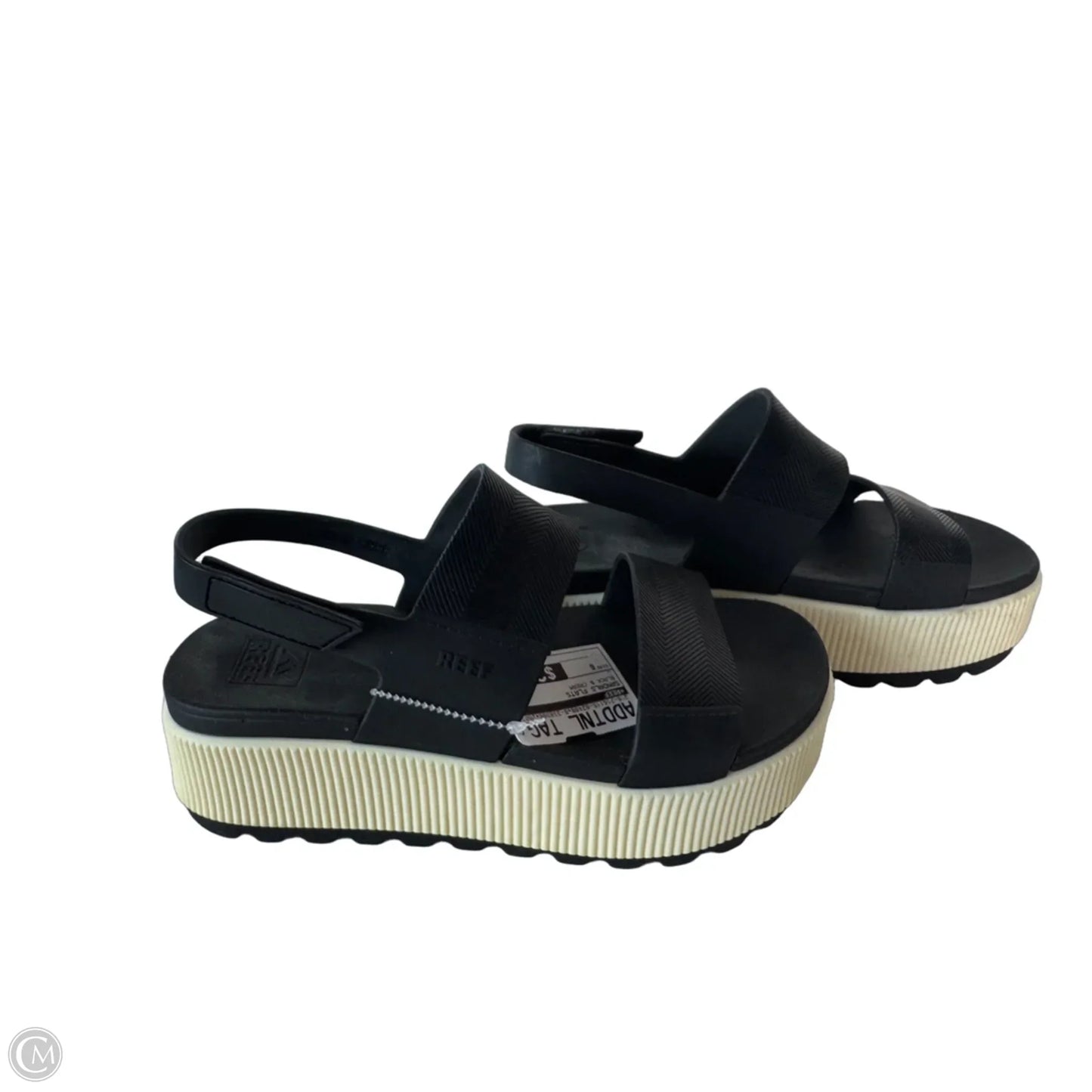 Sandals Flats By Reef In Black & Cream, Size: 6