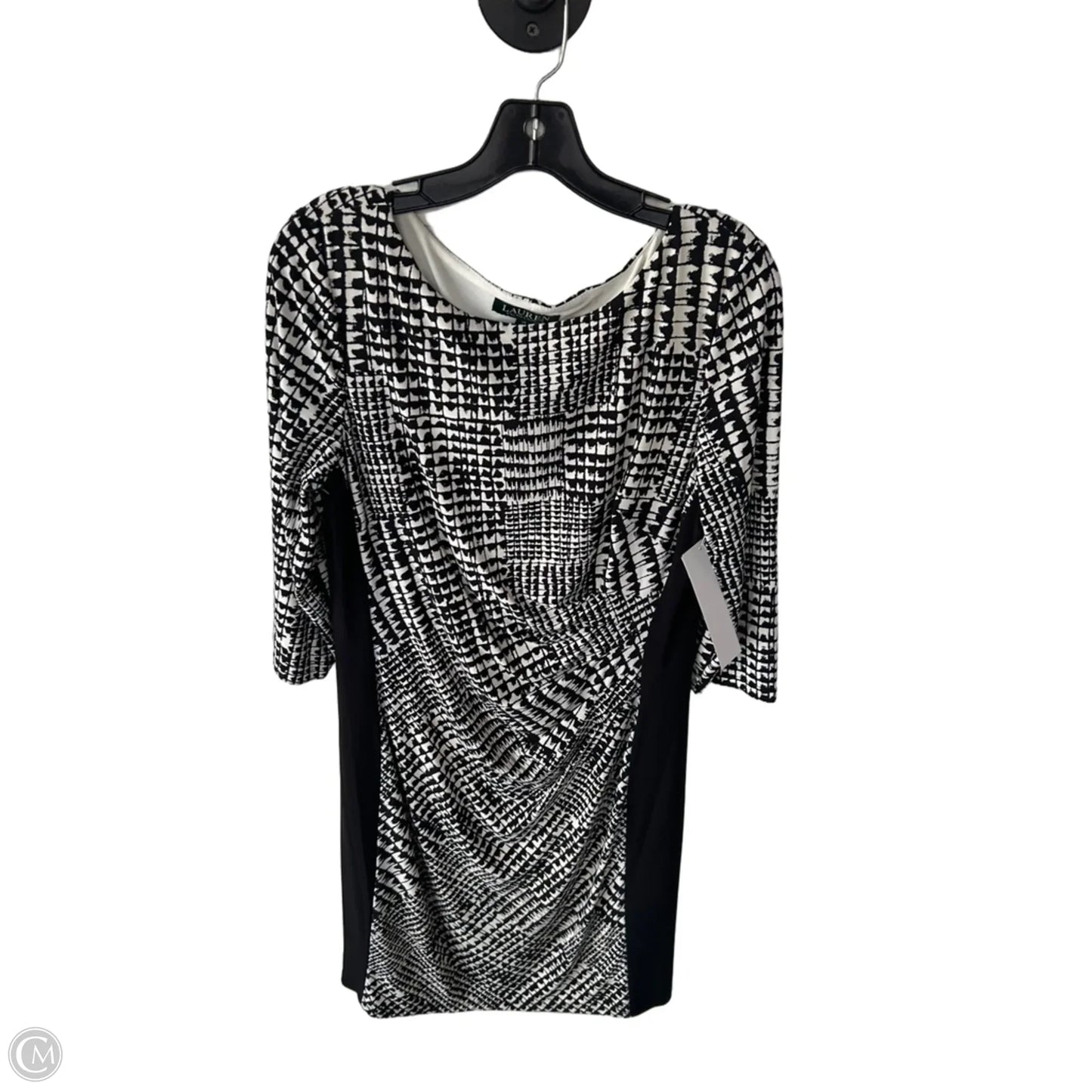 Dress Work By Lauren By Ralph Lauren In Black & White, Size: L