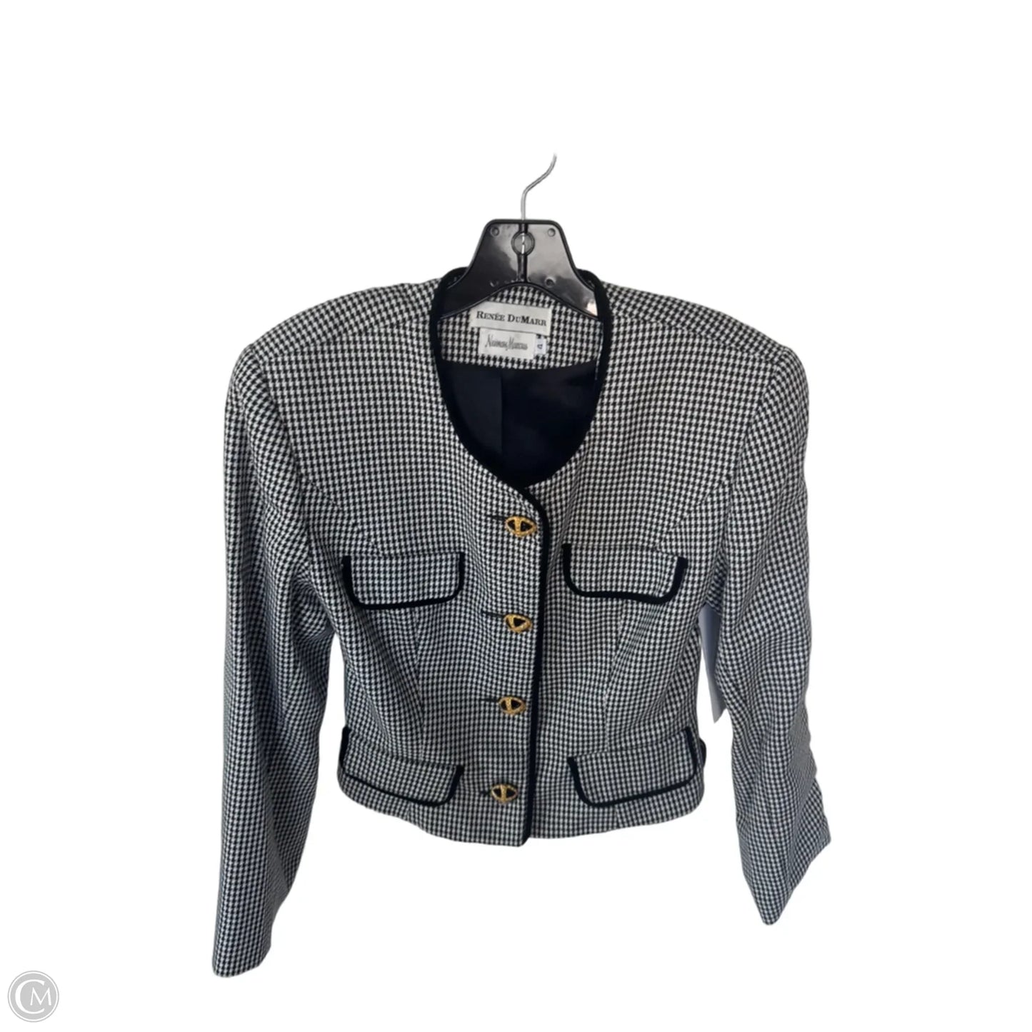 Blazer Designer By Neiman Marcus In Black & White, Size: S