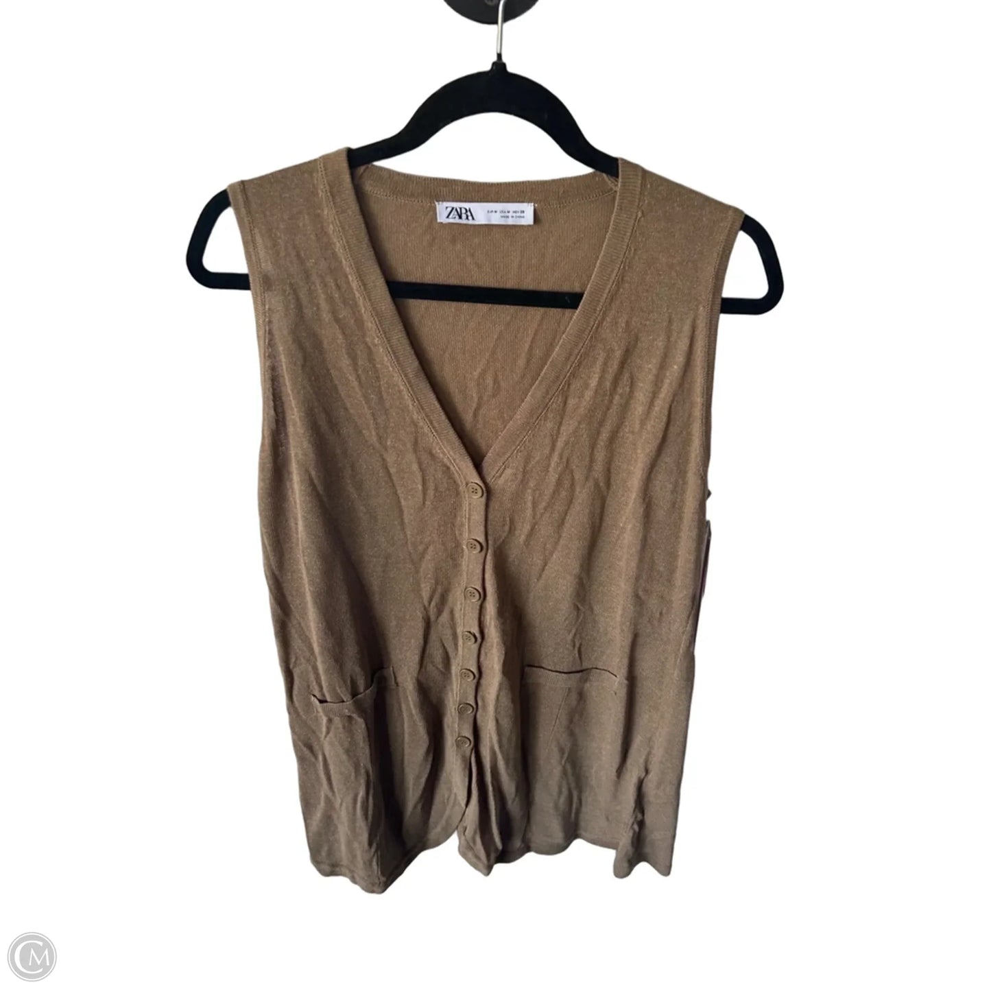 Vest Sweater By Zara In Brown, Size: M