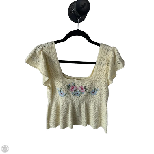 Sweater Short Sleeve By Altard State In Yellow, Size: M