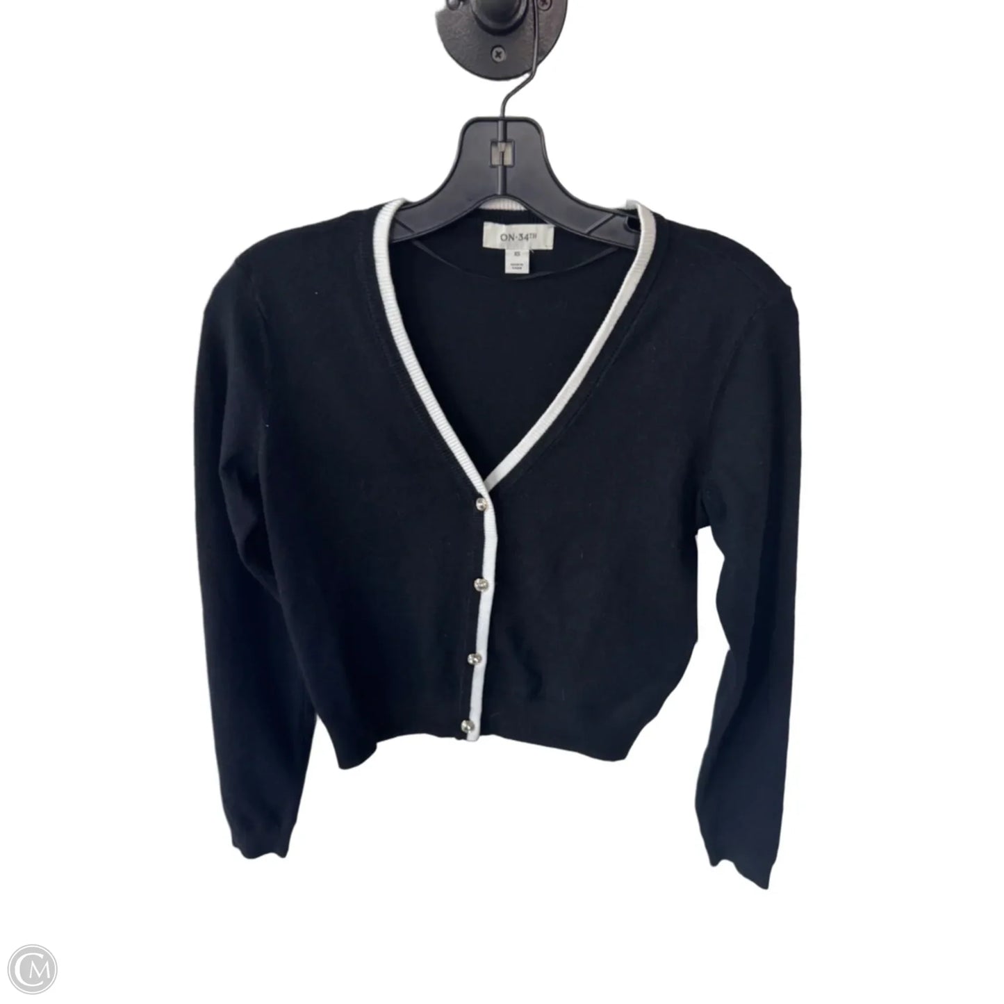 Sweater Cardigan By On 34th In Black & White, Size: Xs