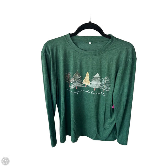 Top Long Sleeve Basic By Cme In Green, Size: M