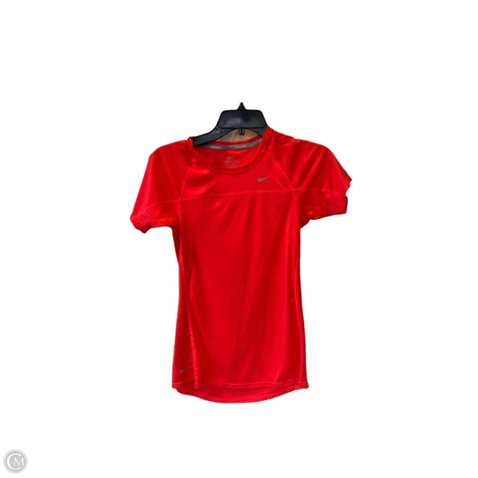 Athletic Top Short Sleeve By Nike In Orange, Size: Xs