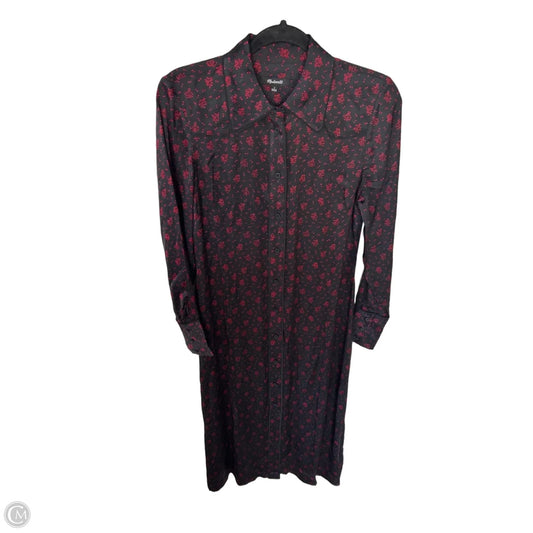 Dress Casual Midi By Madewell In Black & Red, Size: Xs