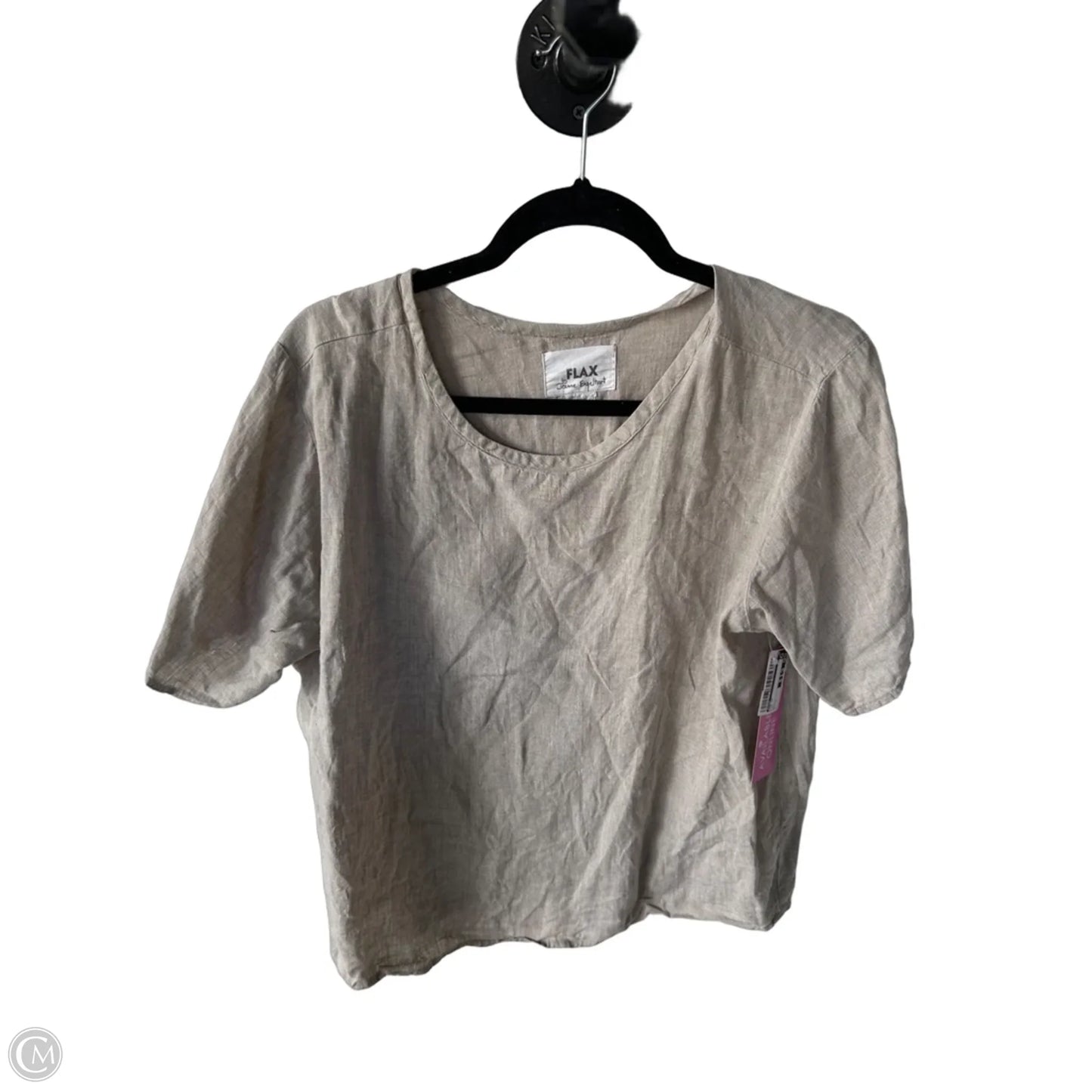 Top Short Sleeve By Flax In Tan, Size: S