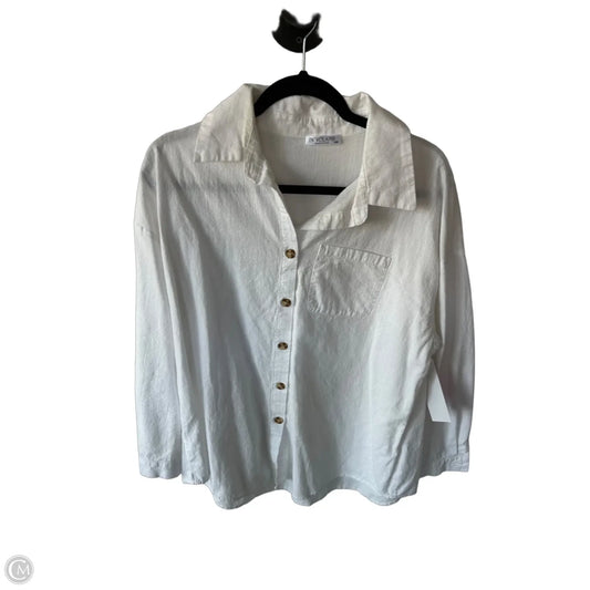 Top Long Sleeve By Clothes Mentor In White, Size: 1x