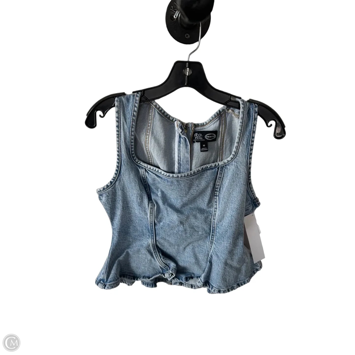 Top Sleeveless By Scoop In Blue Denim, Size: M