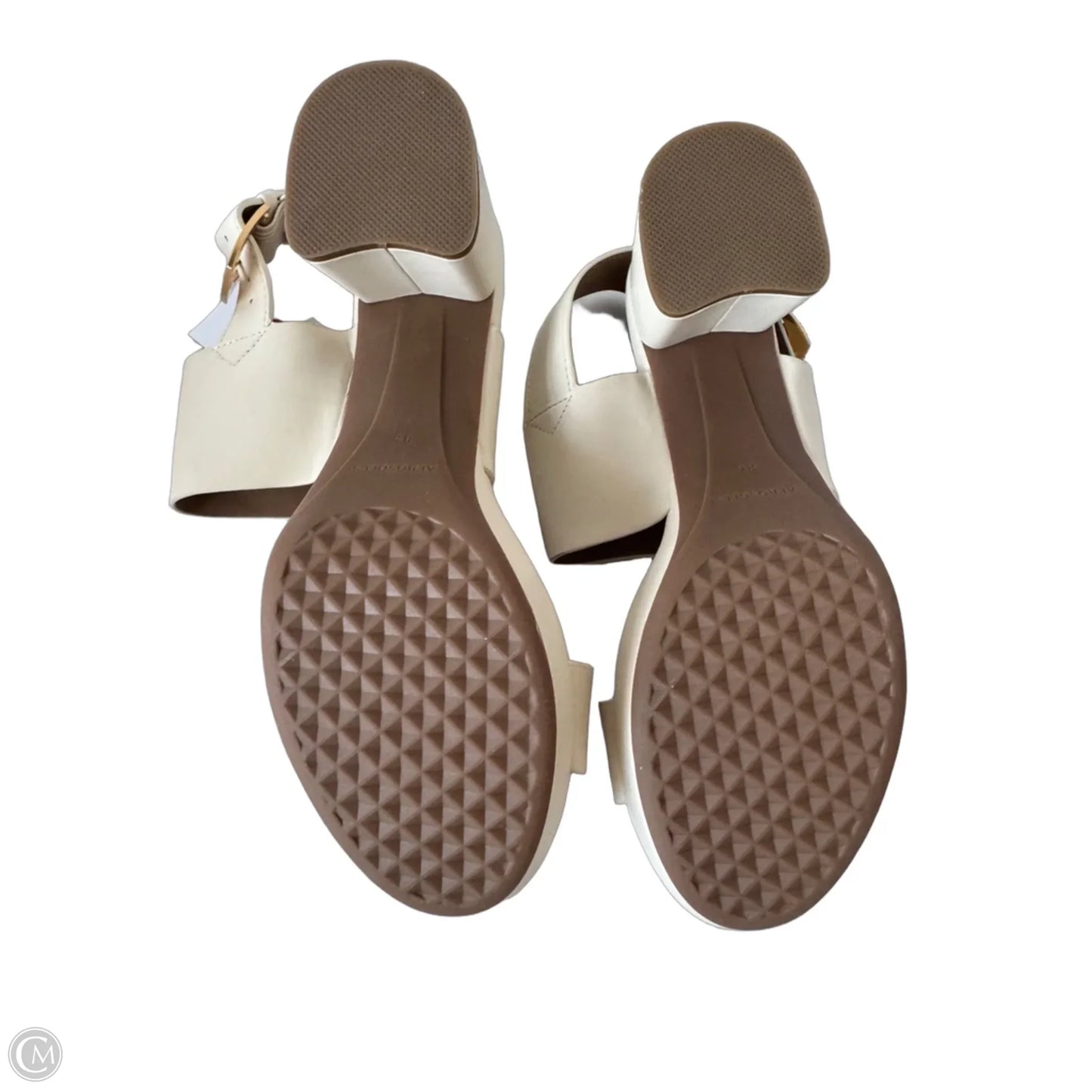 Sandals Heels Block By Aerosoles In Cream, Size: 8.5