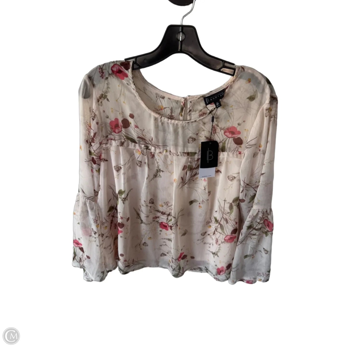 Top Long Sleeve By Bobeau In Pink & Red, Size: M