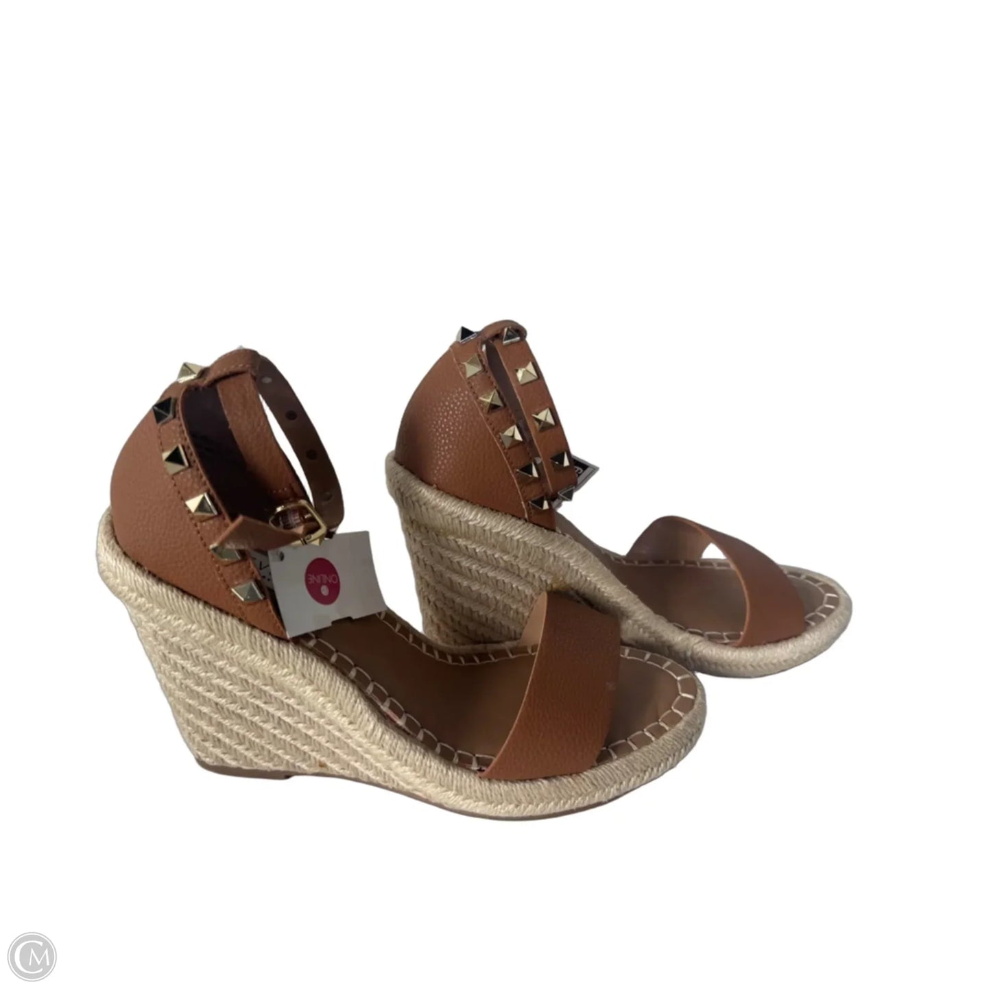 Shoes Heels Wedge By Clothes Mentor In Brown & Tan, Size: 9