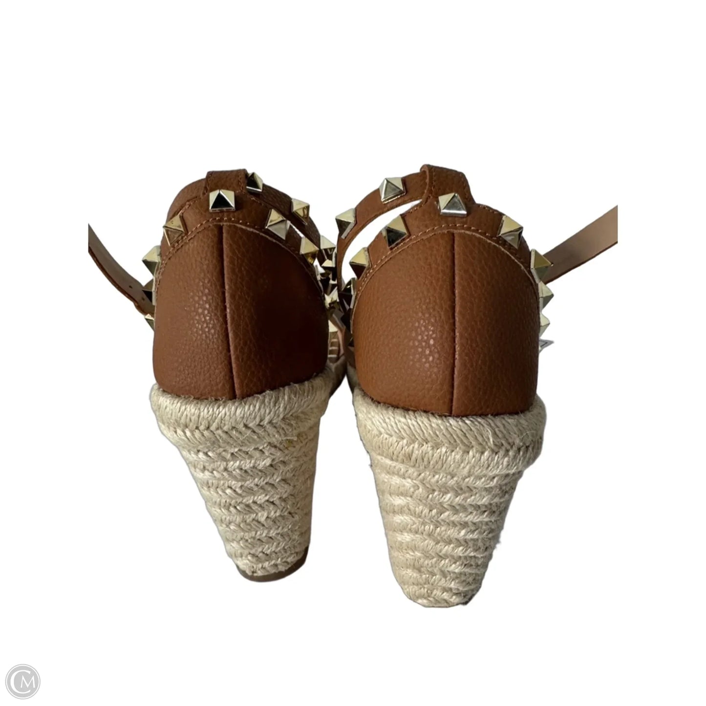 Shoes Heels Wedge By Clothes Mentor In Brown & Tan, Size: 9