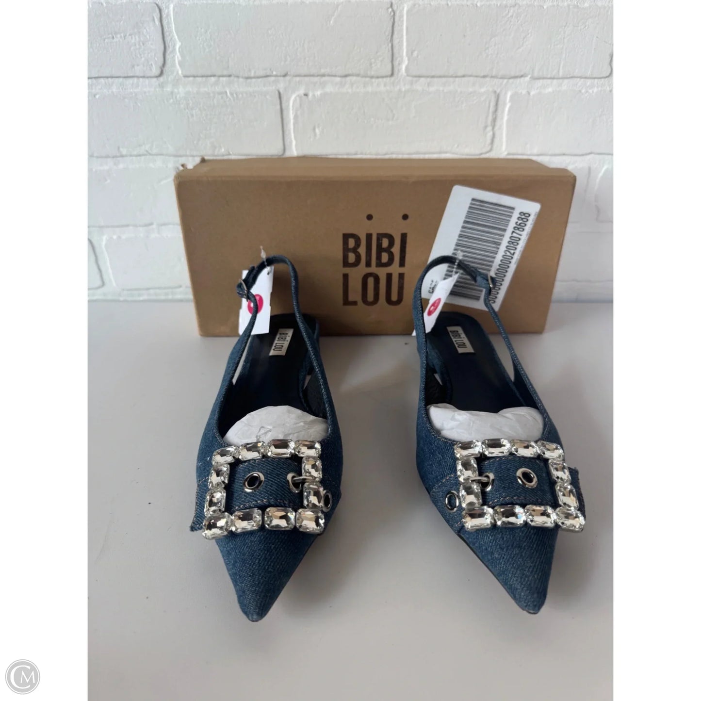 Shoes Flats By Cmb In Blue Denim, Size: 9.5