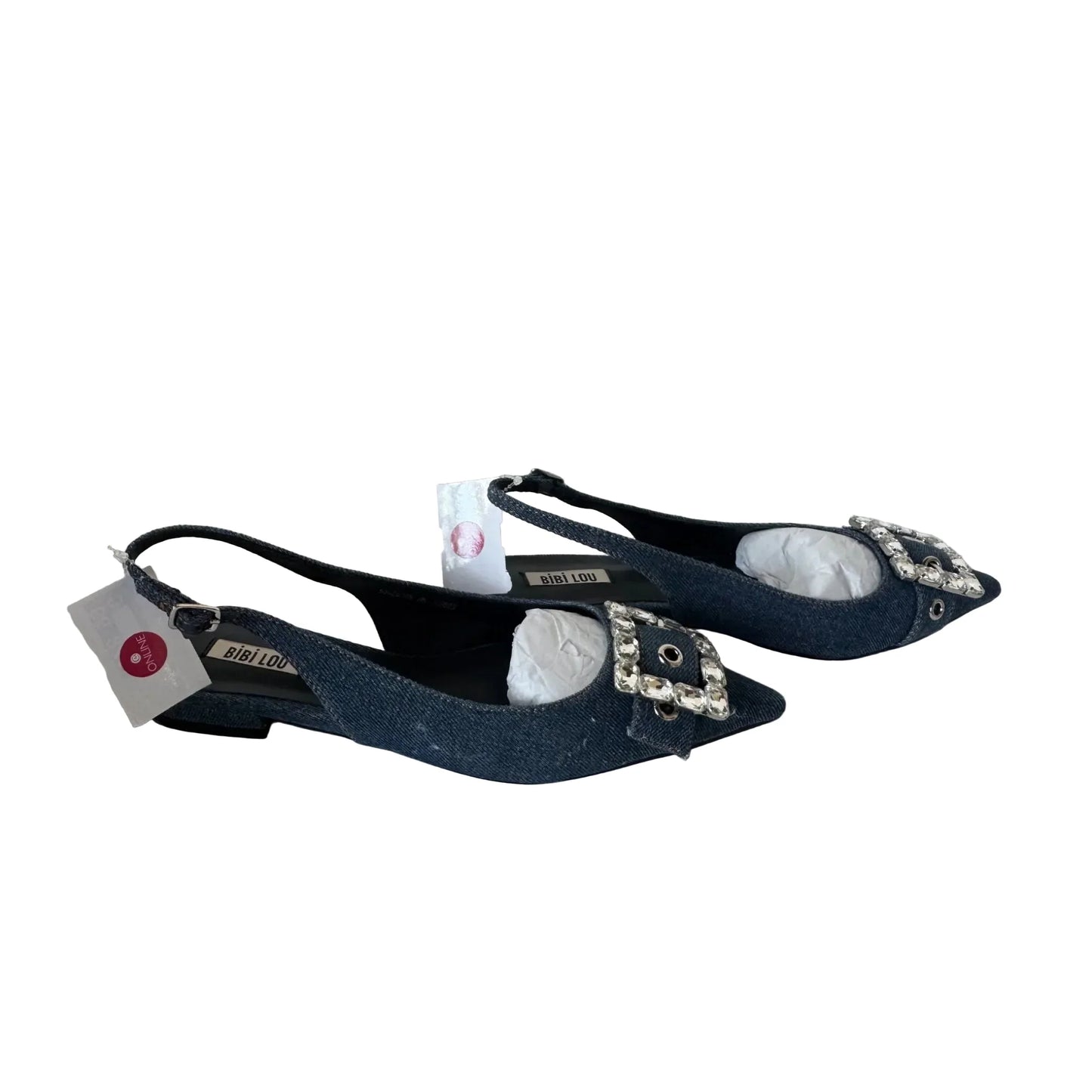Shoes Flats By Cmb In Blue Denim, Size: 9.5