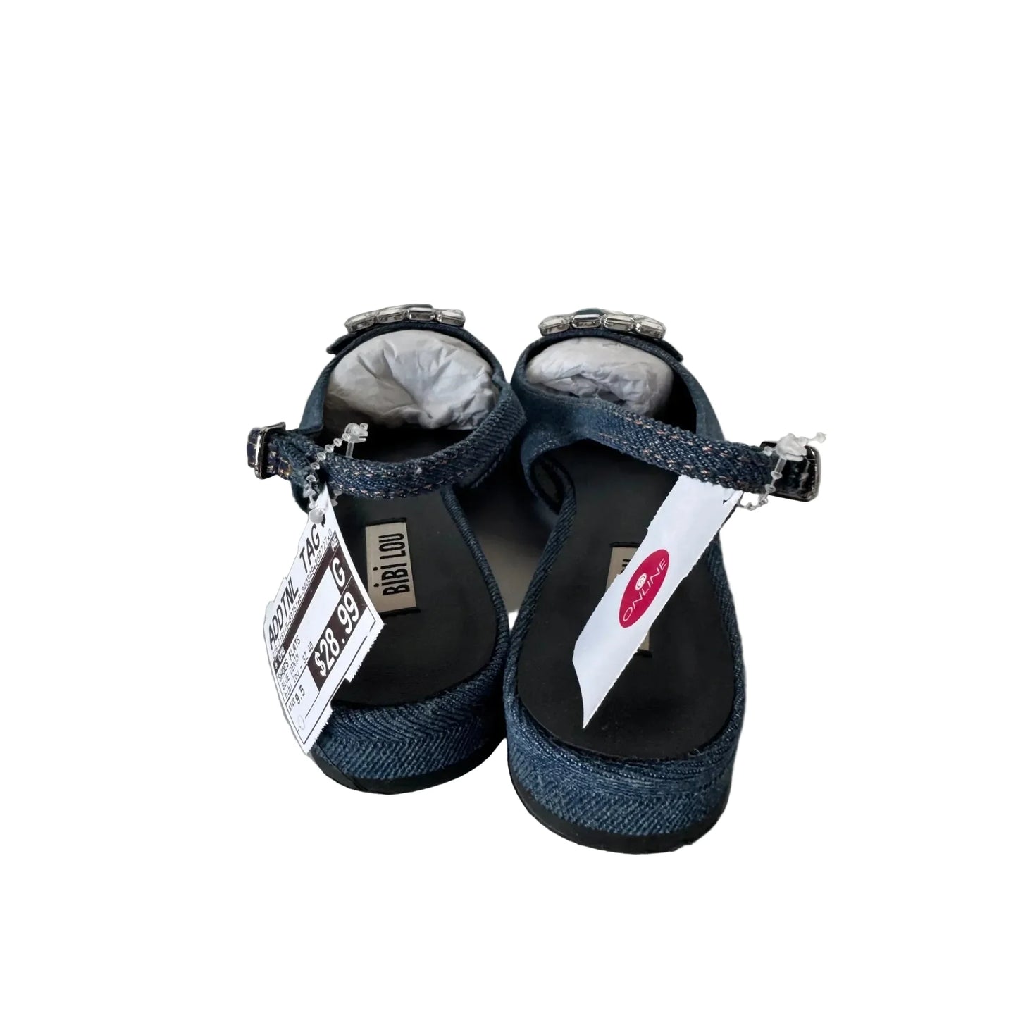 Shoes Flats By Cmb In Blue Denim, Size: 9.5