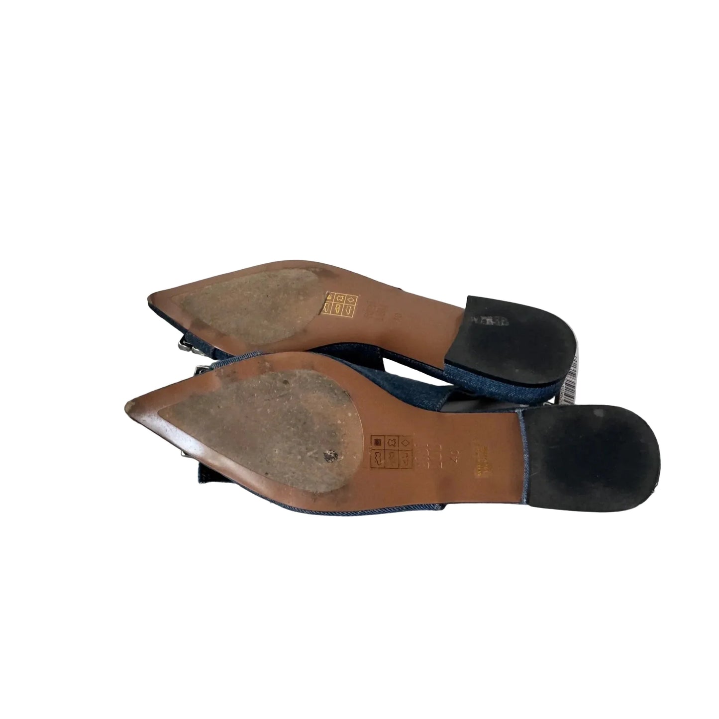 Shoes Flats By Cmb In Blue Denim, Size: 9.5