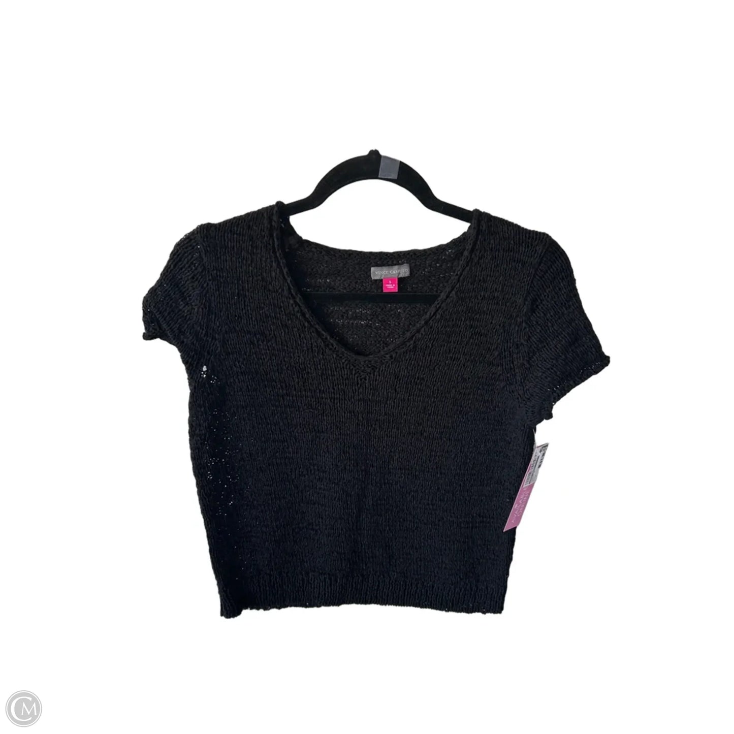 Sweater Short Sleeve By Vince Camuto In Black, Size: S