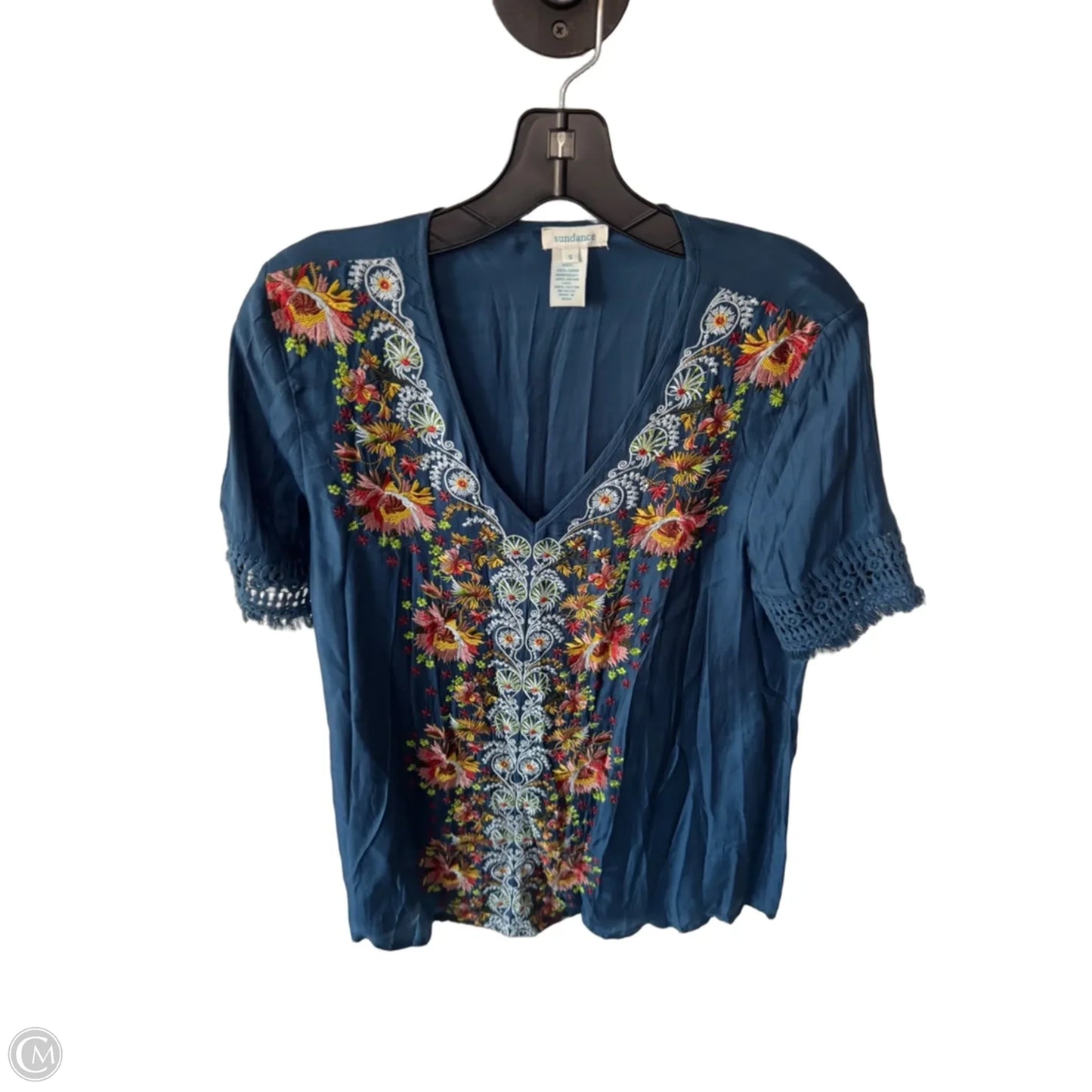 Top Short Sleeve By Sundance In Blue & Orange, Size: S