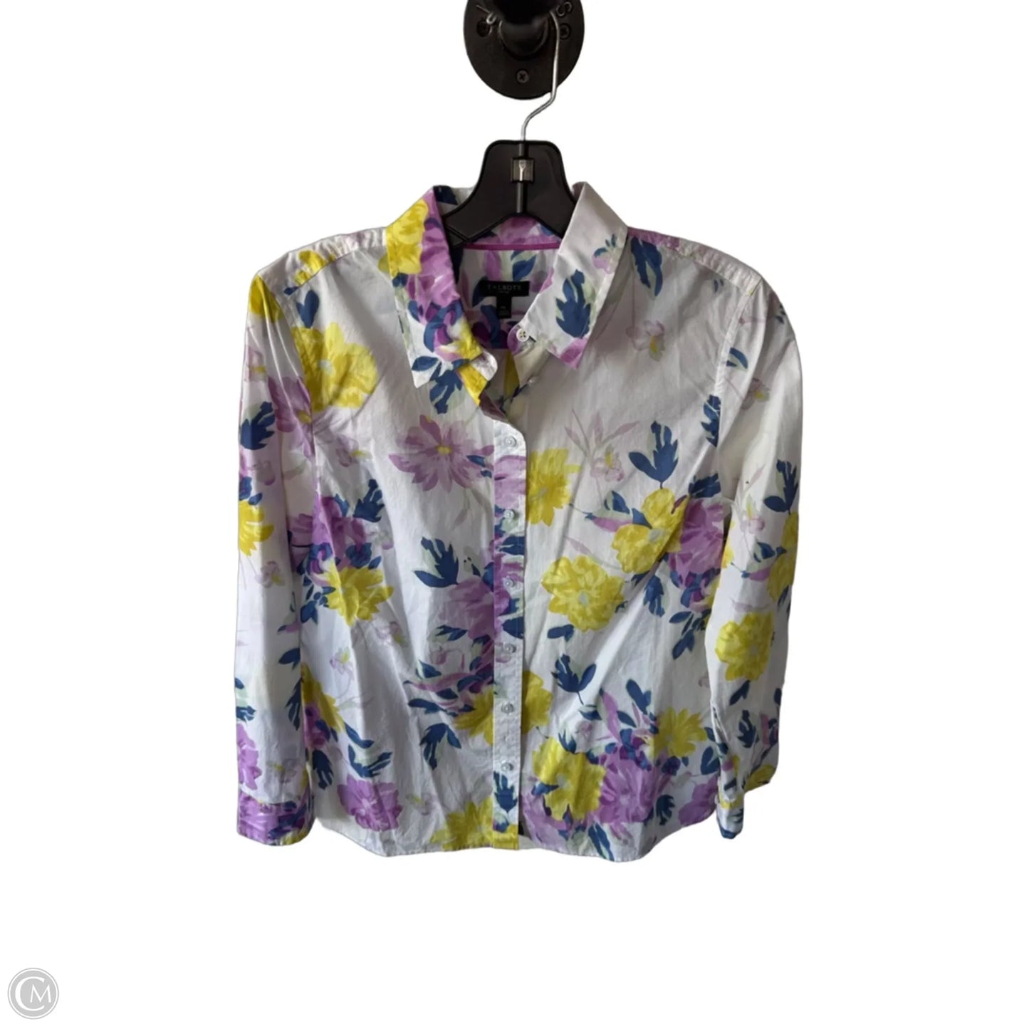 Top Long Sleeve By Talbots In Purple & White, Size: Mp