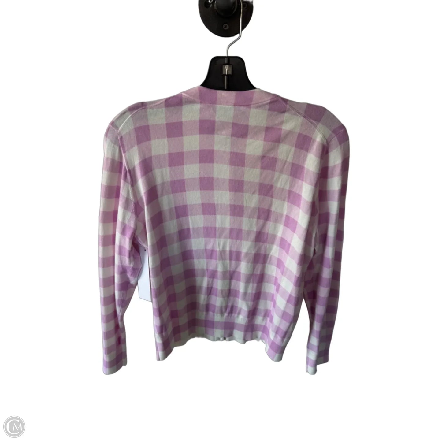 Sweater Cardigan By J. Crew In Purple & White, Size: L