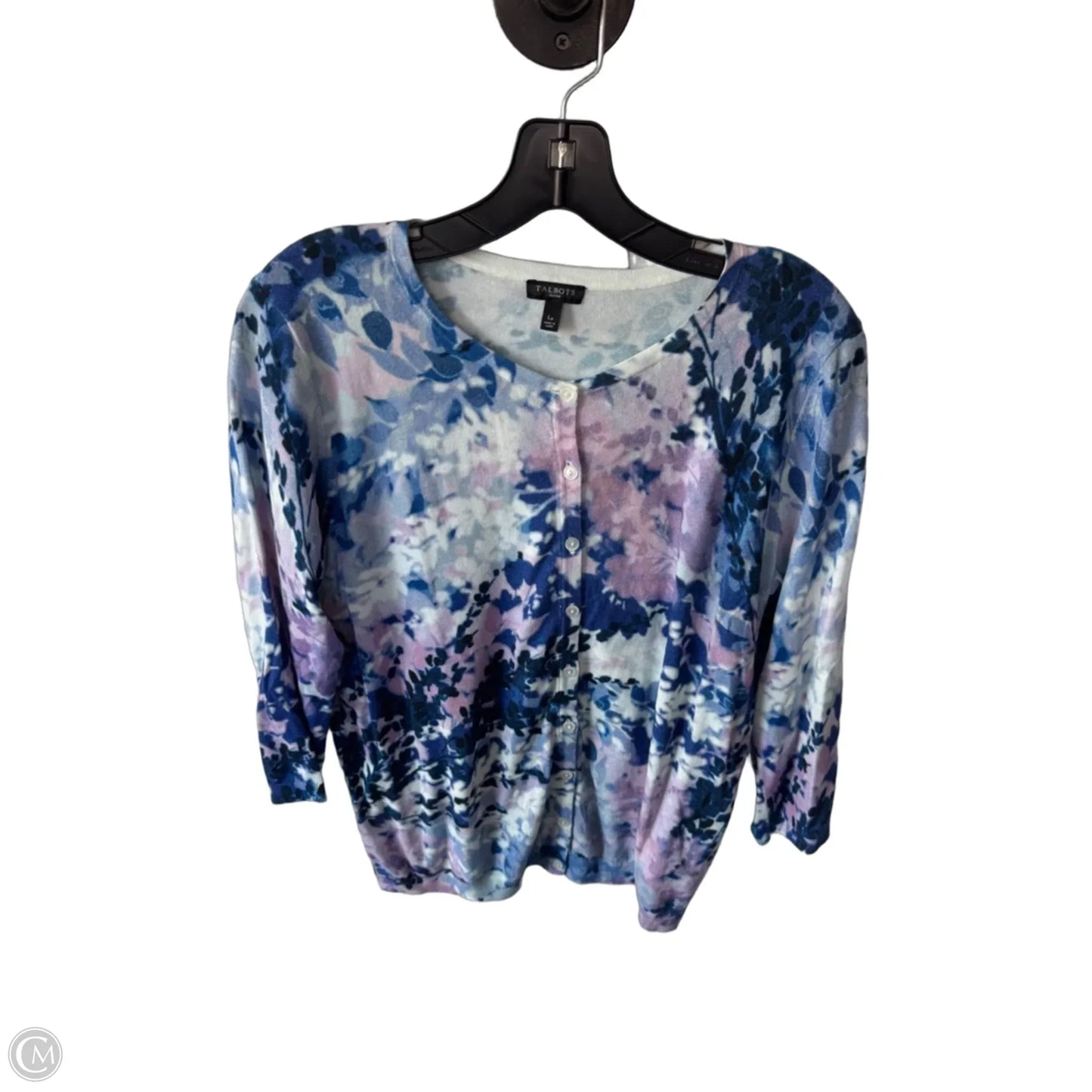 Sweater Cardigan By Talbots In Blue & Purple, Size: Lp