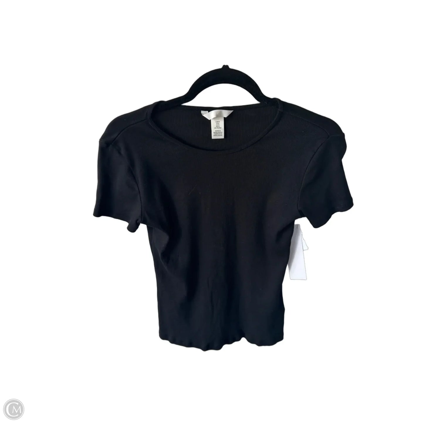 Top Short Sleeve Basic By H&m In Black, Size: M