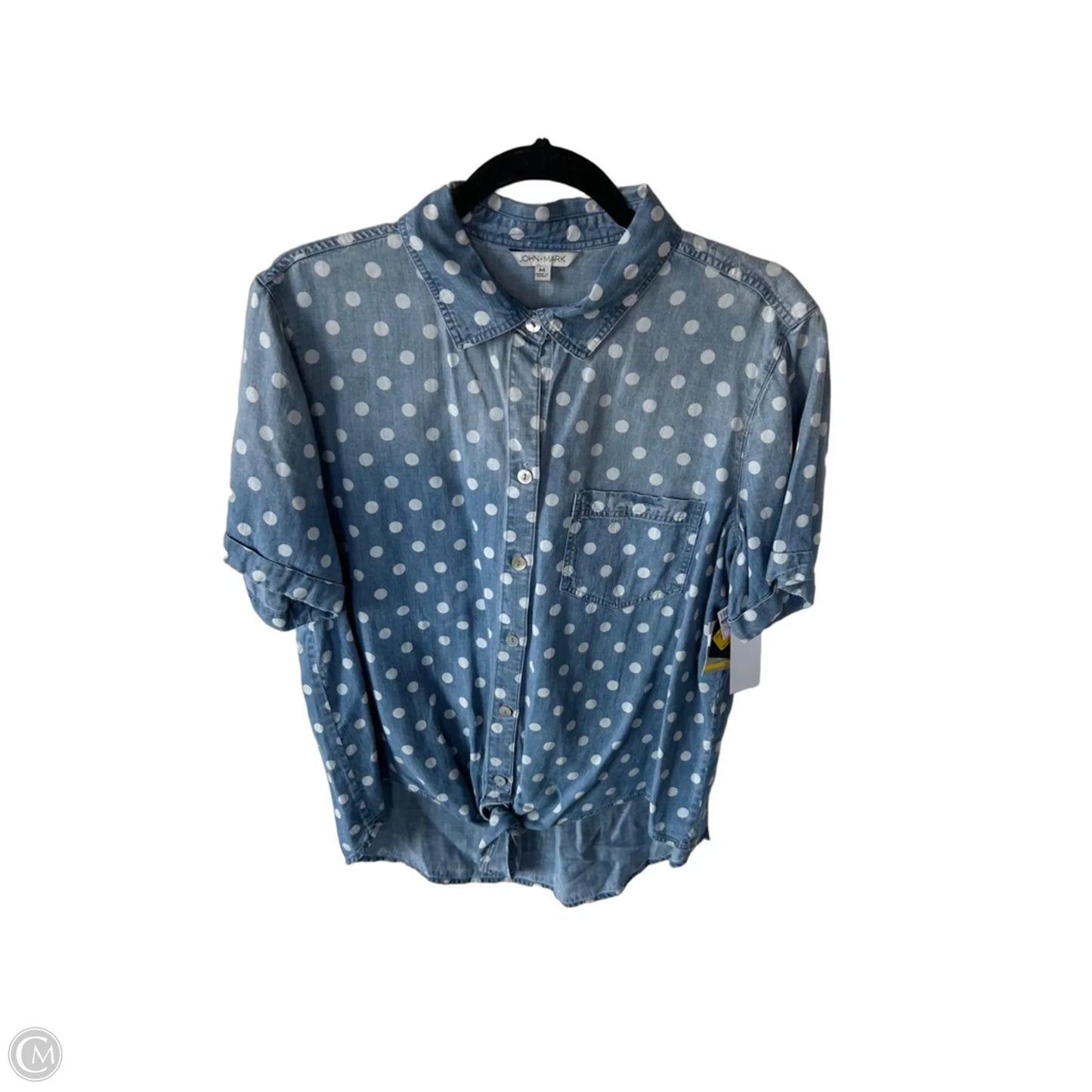 Top Short Sleeve By John Mark In Blue Denim, Size: M