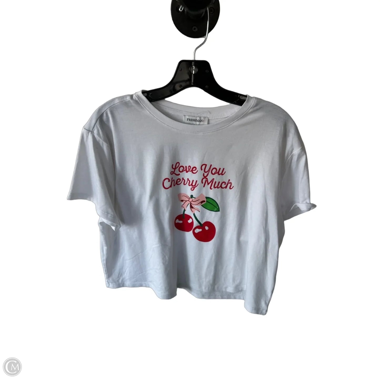 Top Short Sleeve By Freshman In White, Size: L