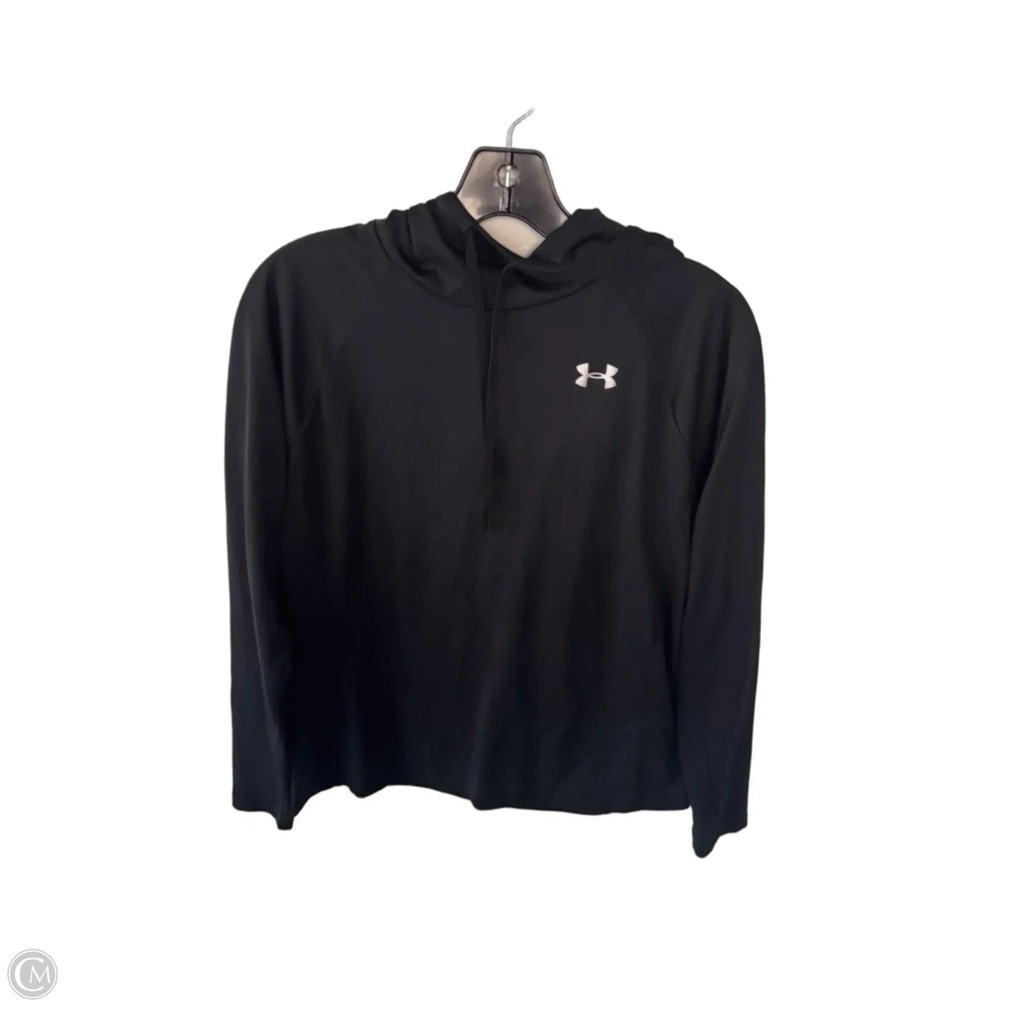 Athletic Top Long Sleeve Hoodie By Under Armour In Black, Size: M