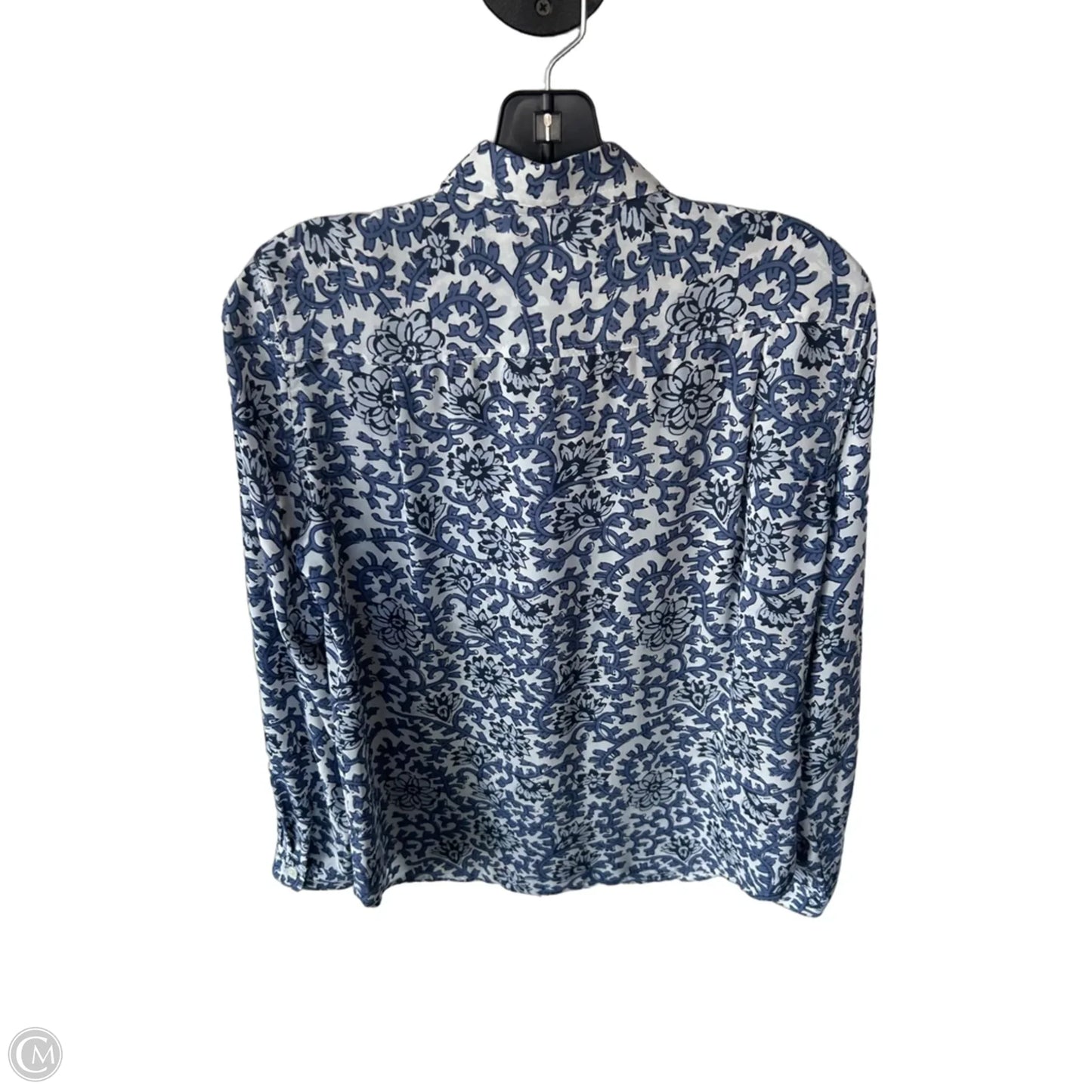 Top Long Sleeve By Loft In Blue & White, Size: S